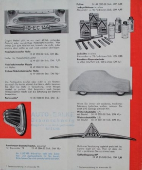 Lloyd Automobiles Accessory 1958 Carbrochure (1424)